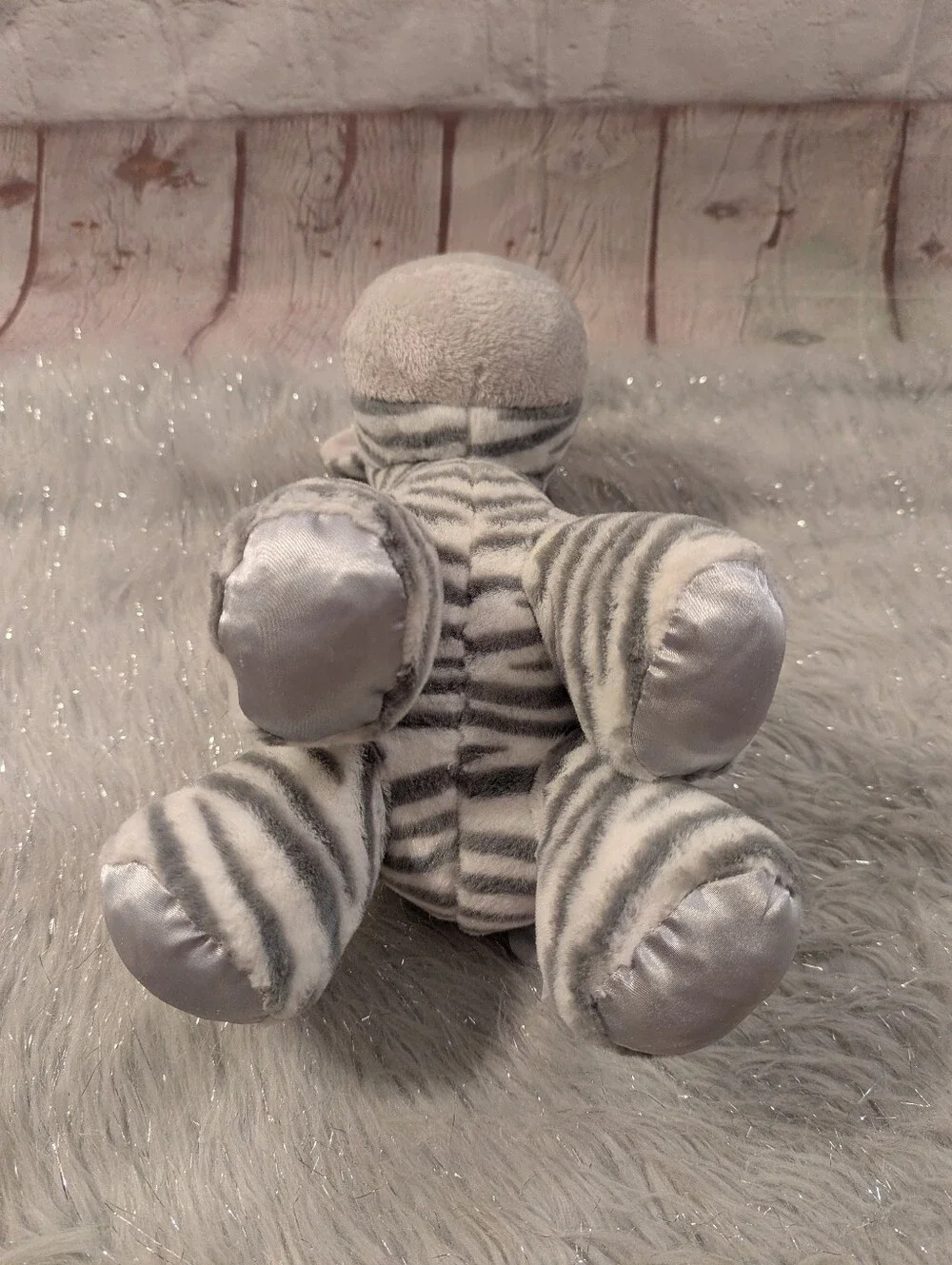 Baby Gund Zeebs Gray and White Striped Zebra Plush